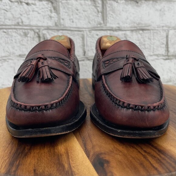 Allen Edmonds Maxfield Mens 10 B Brown Leather Tassel Slip On Dress Loafers - Picture 8 of 14
